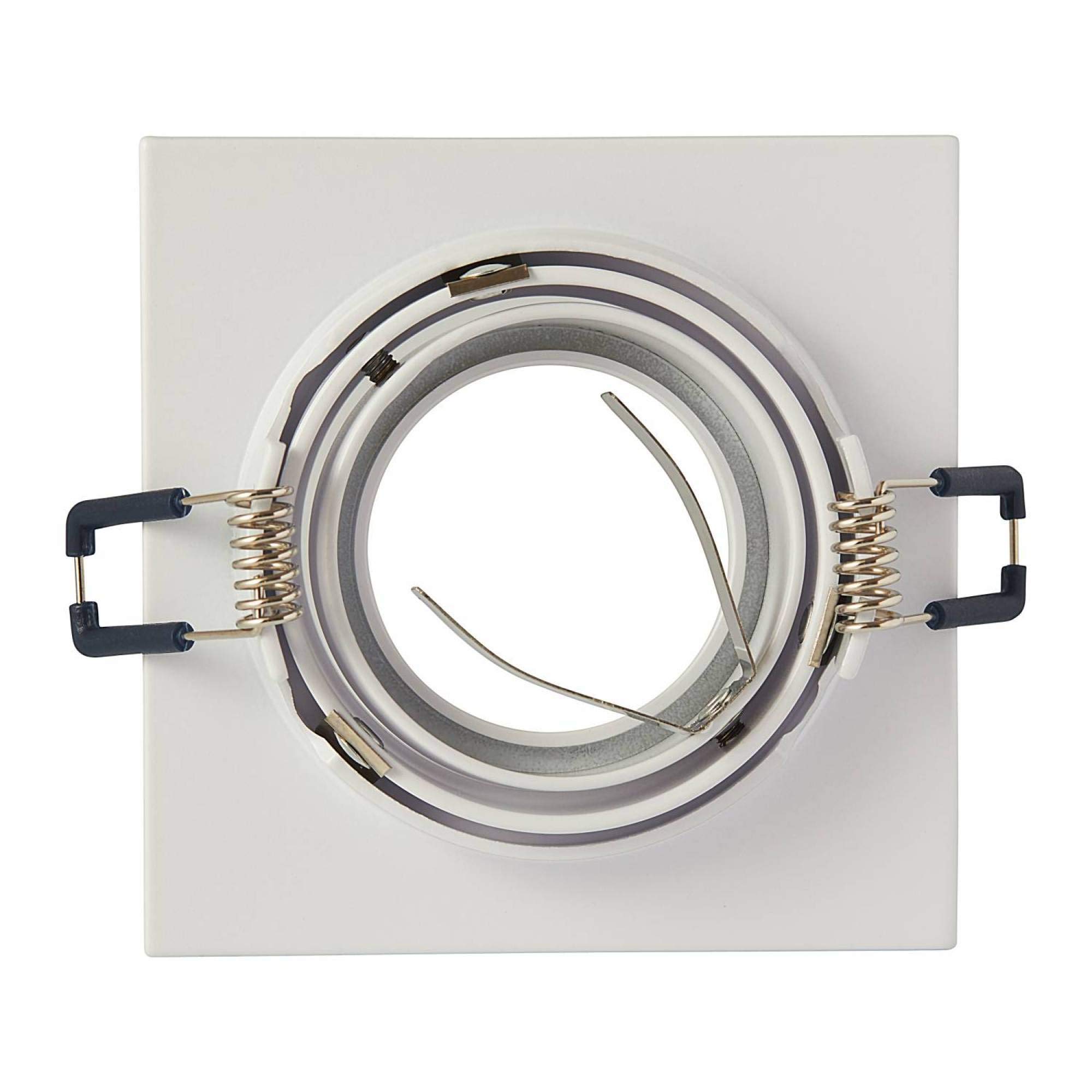 12x LED Einbaustrahler Set Weiß eckig 5 Watt warmweiß 230V flach (30mm) - Einbauleuchte schwenkbar dimmbar aus Aluminium - 75-85mm Bohrloch Einbau-Spot Decken-Strahler
