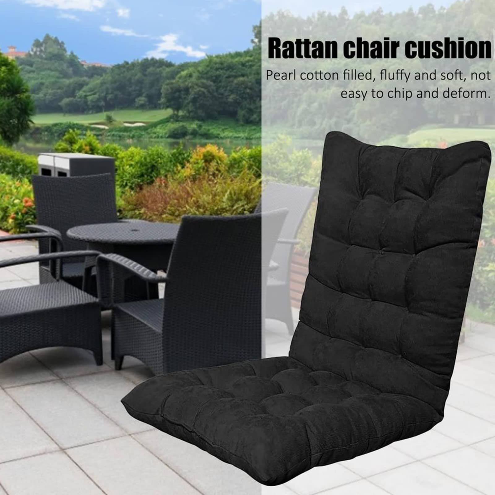 Wysokiej jakości żółte krzesło bujane Cush Highback Tufted Seat & Back Pads Outdoor & Indoor Use Ties for Kitchen Dining Desk Chairs - t & Sle