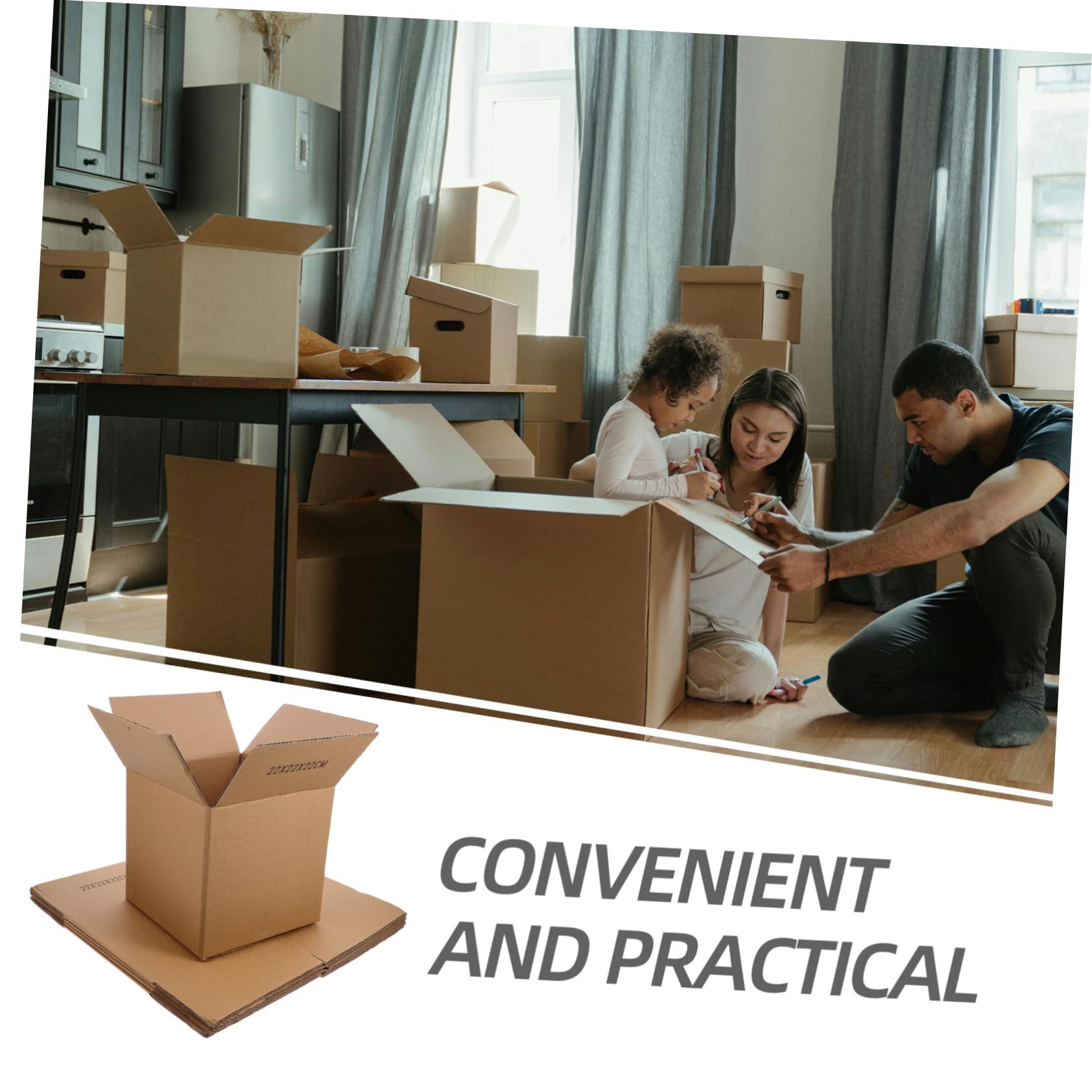 jojofuny 5pièces Cartons Emballage Moyens Carrés Boîtes de Déménagement Résistantes Cartons Expédition pour Loisirs Créatifs