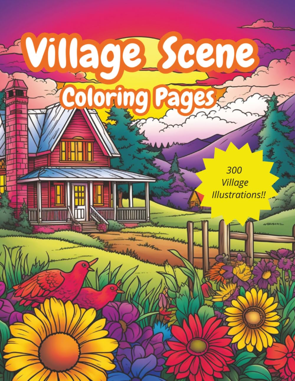 Village Scene Coloring Pages