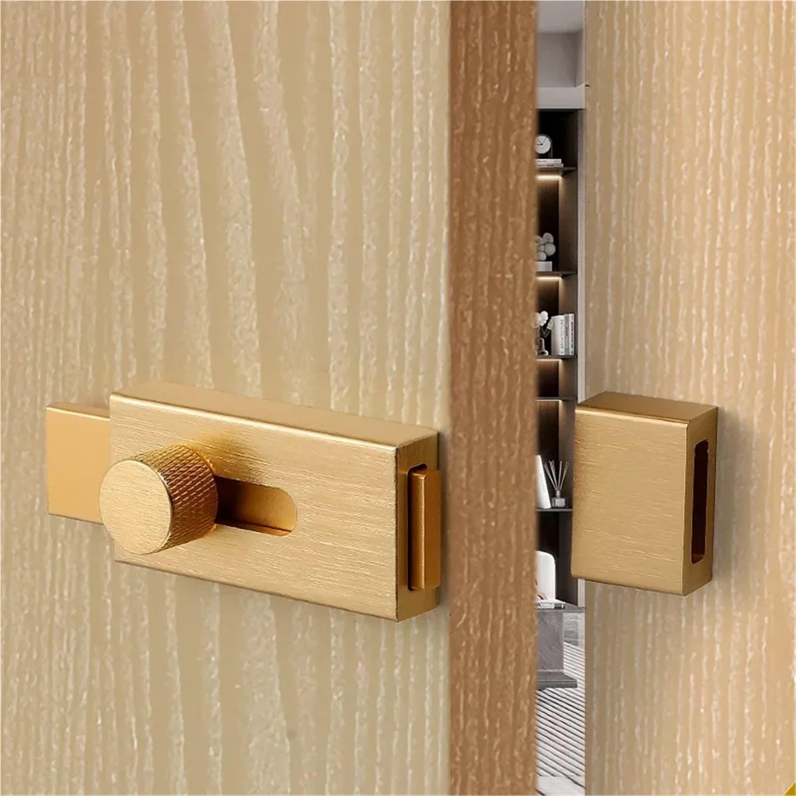 Chiavistello Porta Serratura della porta Chiusura a scatto Bullone senza punzonatura Bulloni scorrevoli di sicurezza antifurto Porta del bagno in lega alluminio Fermo for cancello(Black 200mm)