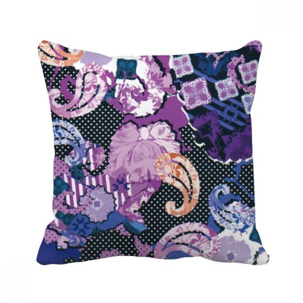 Coussin fleur feuille point résumé motif abstrait multicolor 40x40cm pour maison