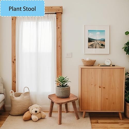 Miniatura 25 de Taburete de madera para niños, soporte multifuncional para plantas pequeñas, reposapiés y silla para niños pequeños, duradero, fácil de montar,