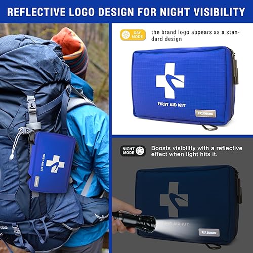 Miniatura 5 de Kit de primeros auxilios de 300 piezas para el hogar, coche, viajes, camping, senderismo, camión, oficina, negocios, deportes y exteriores, kit Azul