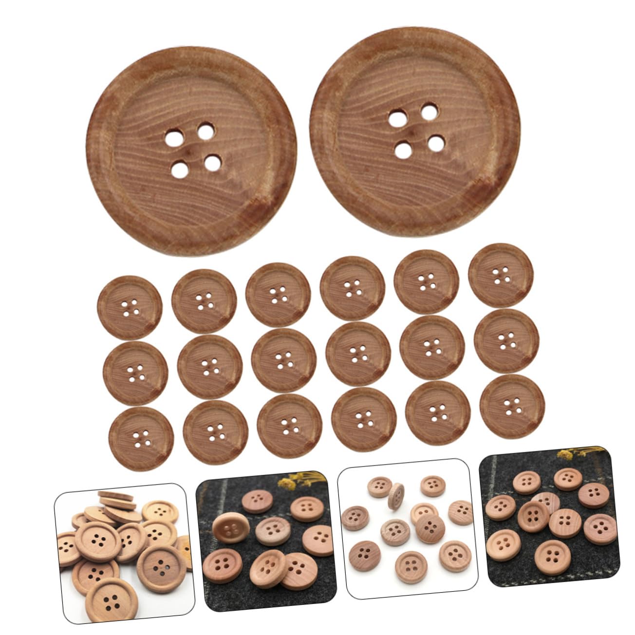 Guziki z żywicy do rękodzieła, 50 szt. Kolorowych guzików dziennika Drewniane guziki Retro Decor Buttons