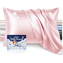 MR&HM Toddler Satin Pillowcases 13"x18", Envelope, Set of 2, Light Pink