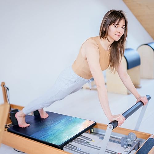 Miniatura 9 de Alfombrilla y toalla de Pilates Reformer  Esterilla de gimnasio  Mini esterilla de yoga de viaje con respaldo de goma negra  Alfombrilla ligera