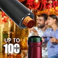 Vista 5 de Juego de abridor eléctrico de botellas de vino con base de carga, negro, abridor automático de botellas de vino con luz LED, kit de sacacorchos