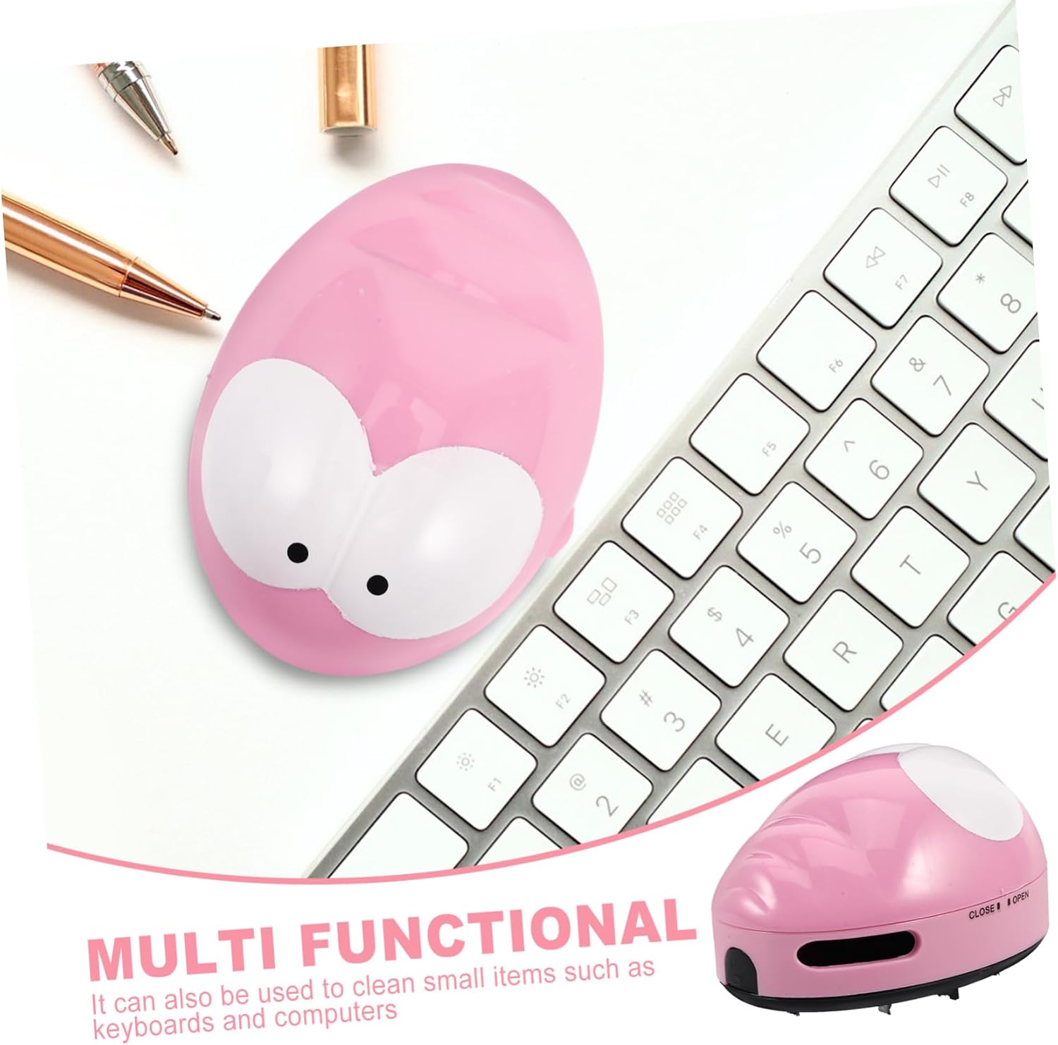 Adorable Mini Desktop Vacuum Cleaner for Dust and Crumbs Battery Operated Handheld Gadget for Use Lightweight and Quiet