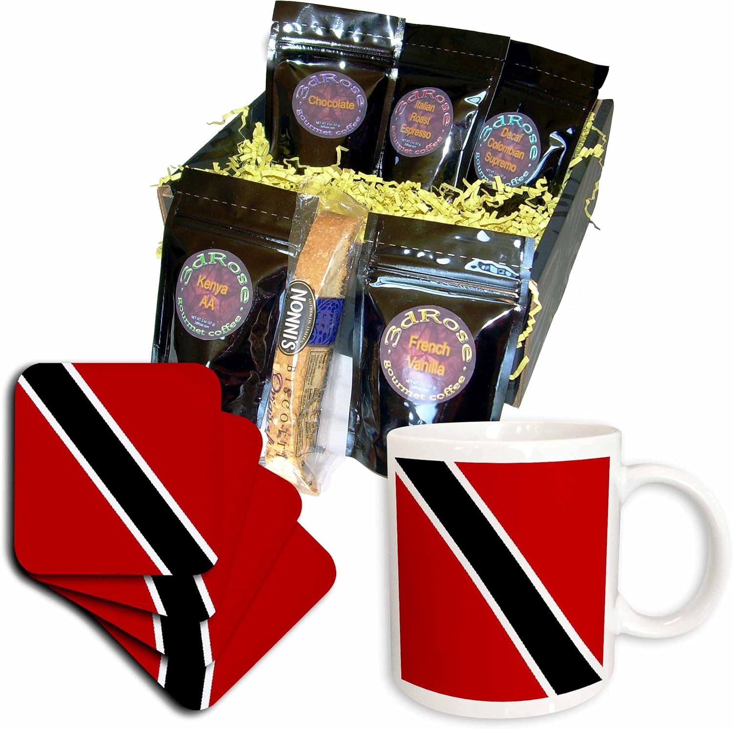 3dRose cgb_31595_1 Trinidad and Tobago Flag-Coffee Gift Basket, Multicolor