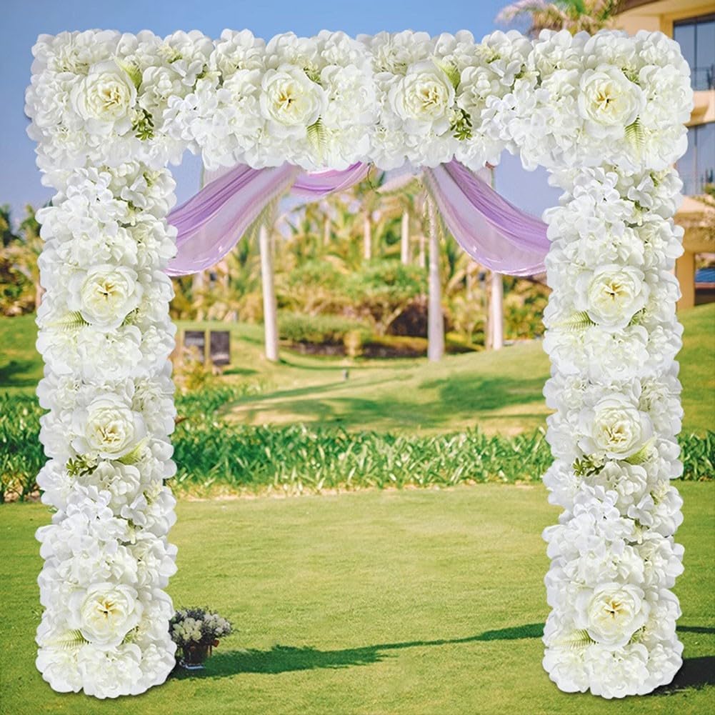 Panneau mural de fleurs artificielles, composition florale en soie synthétique pour arche de mariage, réception florale (rose clair)