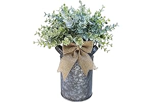 Set of 1 Farmhouse Faux Eucalyptus Arrangement
