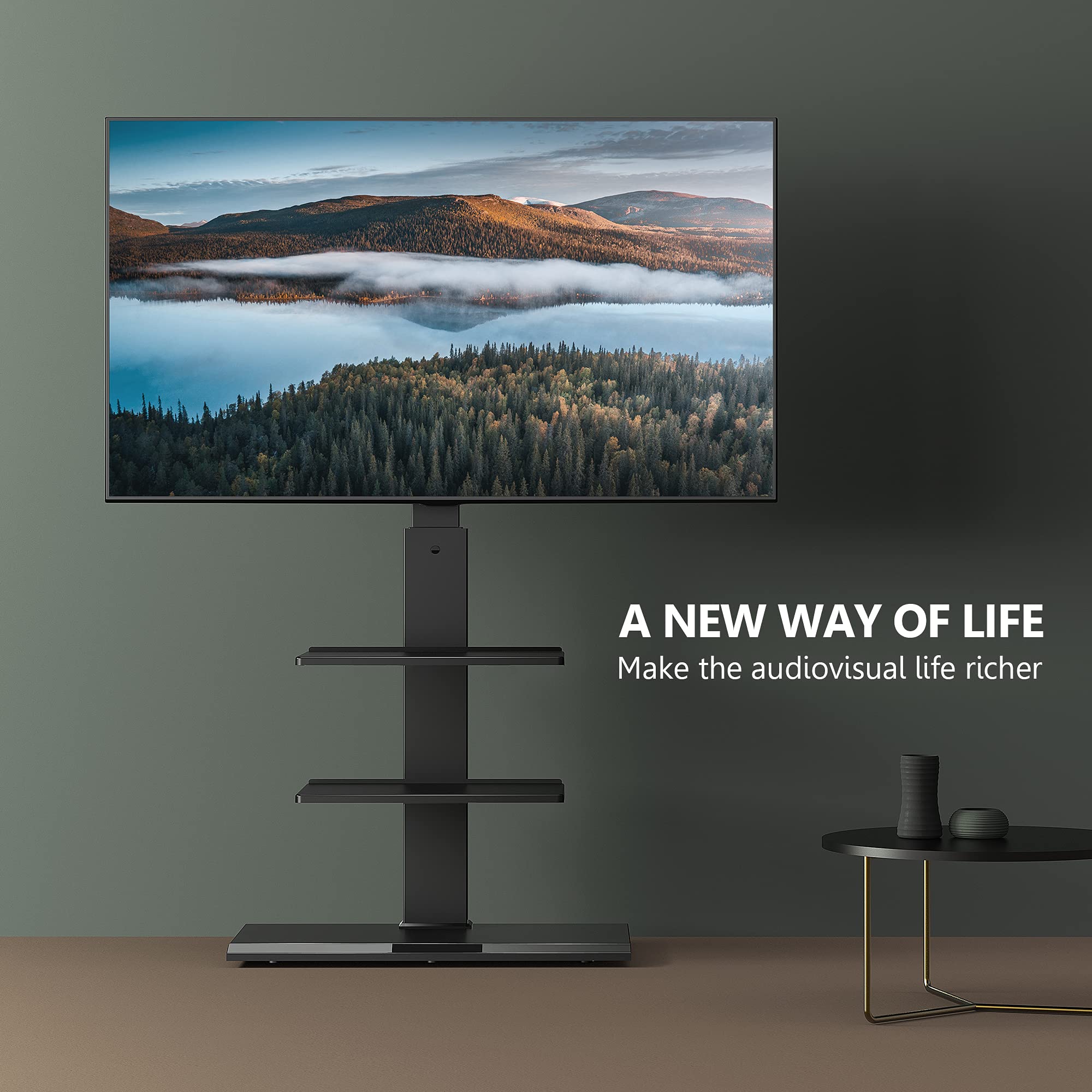 FITUEYES Iron Base Universal Floor TV Stand Swivel Tilt Mount TV Stand Base for 3265 Inch TVs