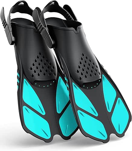 Greatever Snorkel Fins Adjustable Buckles Open Heel Swim Flippers Travel