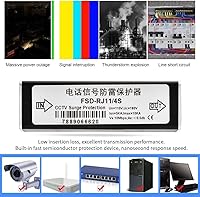 Vista 9 de Pararrayos protector de interfaz, fácil de instalar, protector de protección adecuado para líneas de comunicación de datos de telecomunicaciones