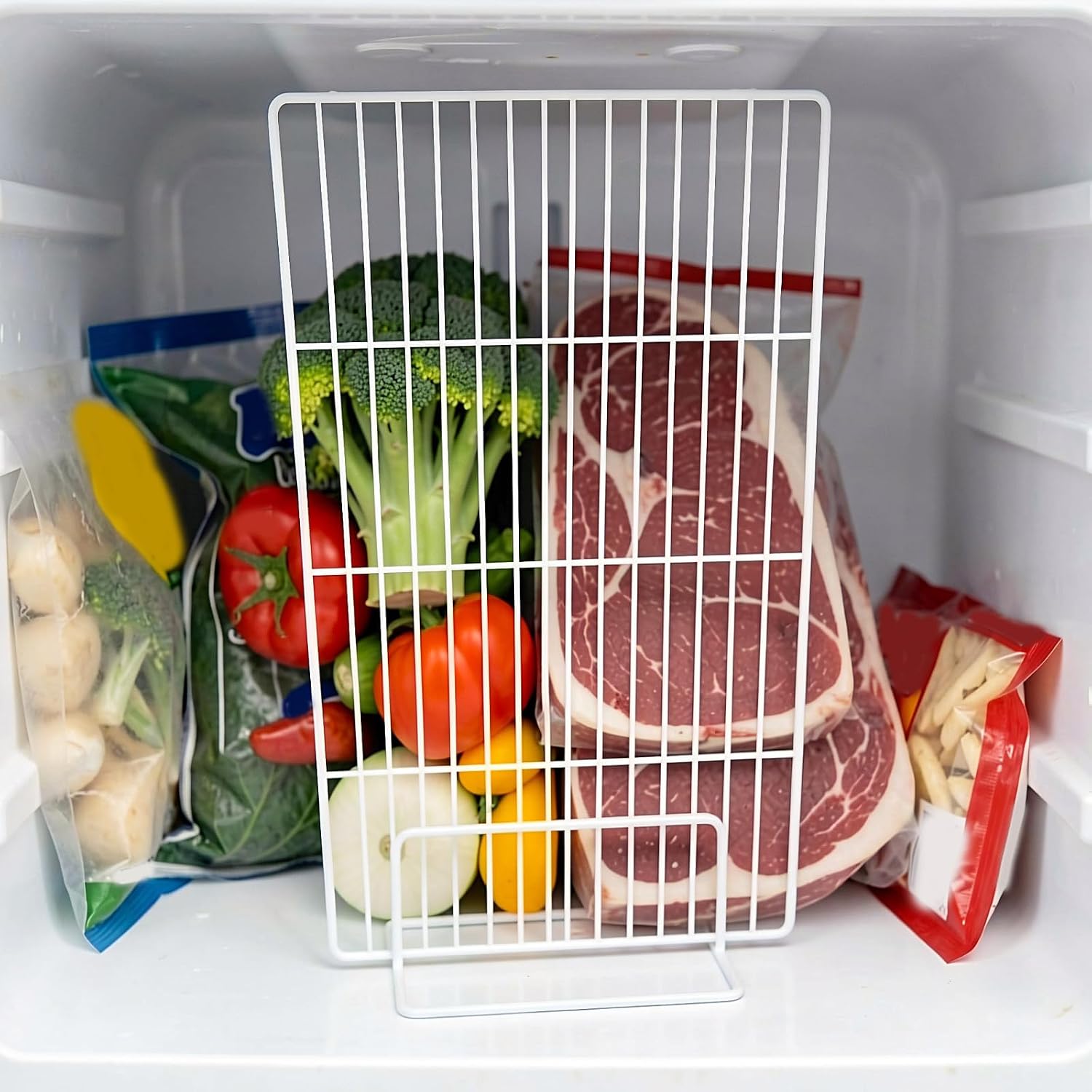 INOOMP Refrigerator Shelf Divider, Metal Freezer Separator, 18 X 8.7"