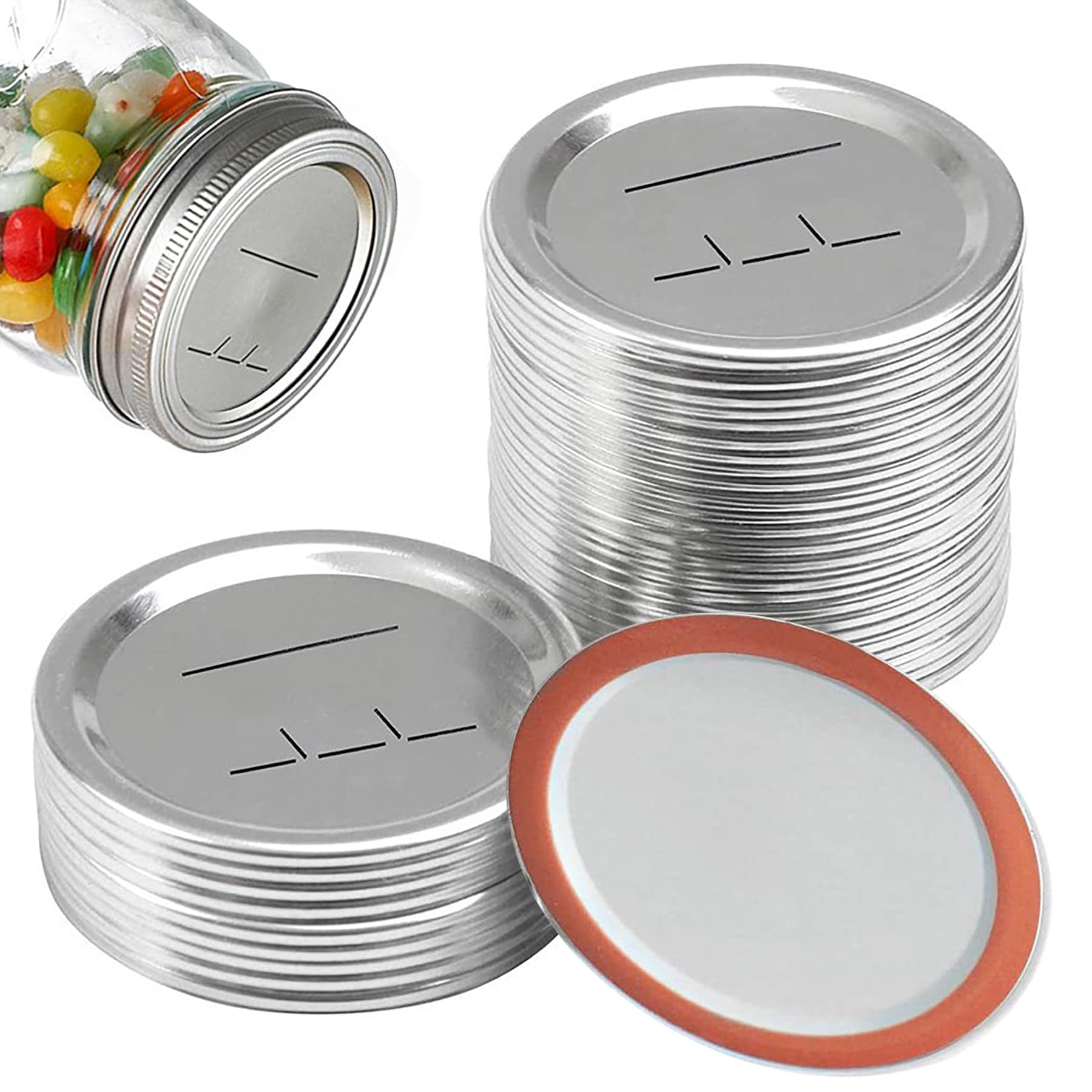 Photo 1 of ZeriLion 24-Pack 70 MM Regular Mouth Canning Jar Lids - Food Grade Metal Mason Jar Lids, Airtight Leak-Proof Seal Lids Regular Mouth, Fits Ball and Kerr Jars for Home Canning