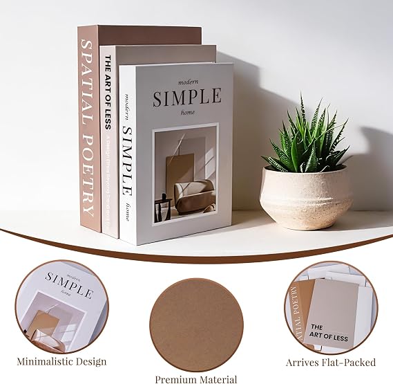 3Pcs Decorative Books, Fake Books for Coffee Table Decor Home Decor