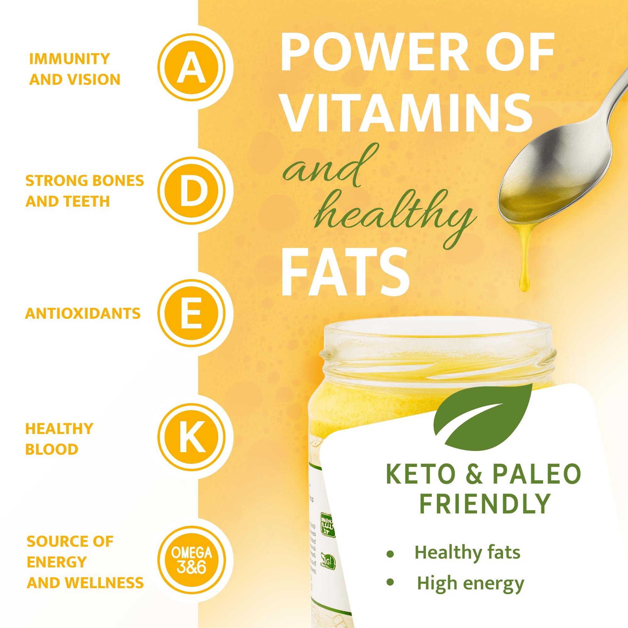 Ghee 3900 g - Mantequilla clarificada, cocción hasta 260 °C