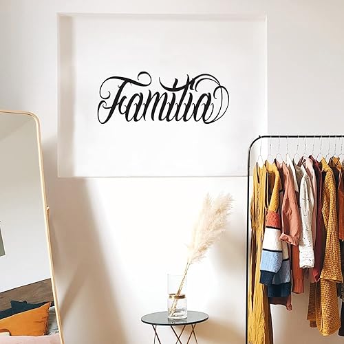 Miniatura 2 de Calcomanía de vinilo para pared, 35 x 14 pulgadas, moderna frase inspiradora para familia latina, hogar, oficina, pareja, dormitorio, sala de estar,