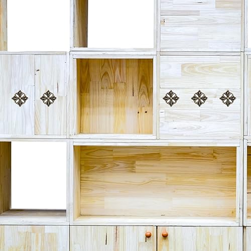 Miniatura 5 de Veemoon 12 piezas de pomos decorativos de flores cuadradas americanas para cajones, perillas decorativas de gabinete, tiradores de conector de