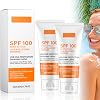 Sunscreen SPF 100, Sunscreen For Body & Face, Face Sun Lotion Cream with SPF100, Ultra Light UV Protetion Cream, Travel Size Sun Cream Waterproof and Sweatproof, Non Greasy (2 PCS)
