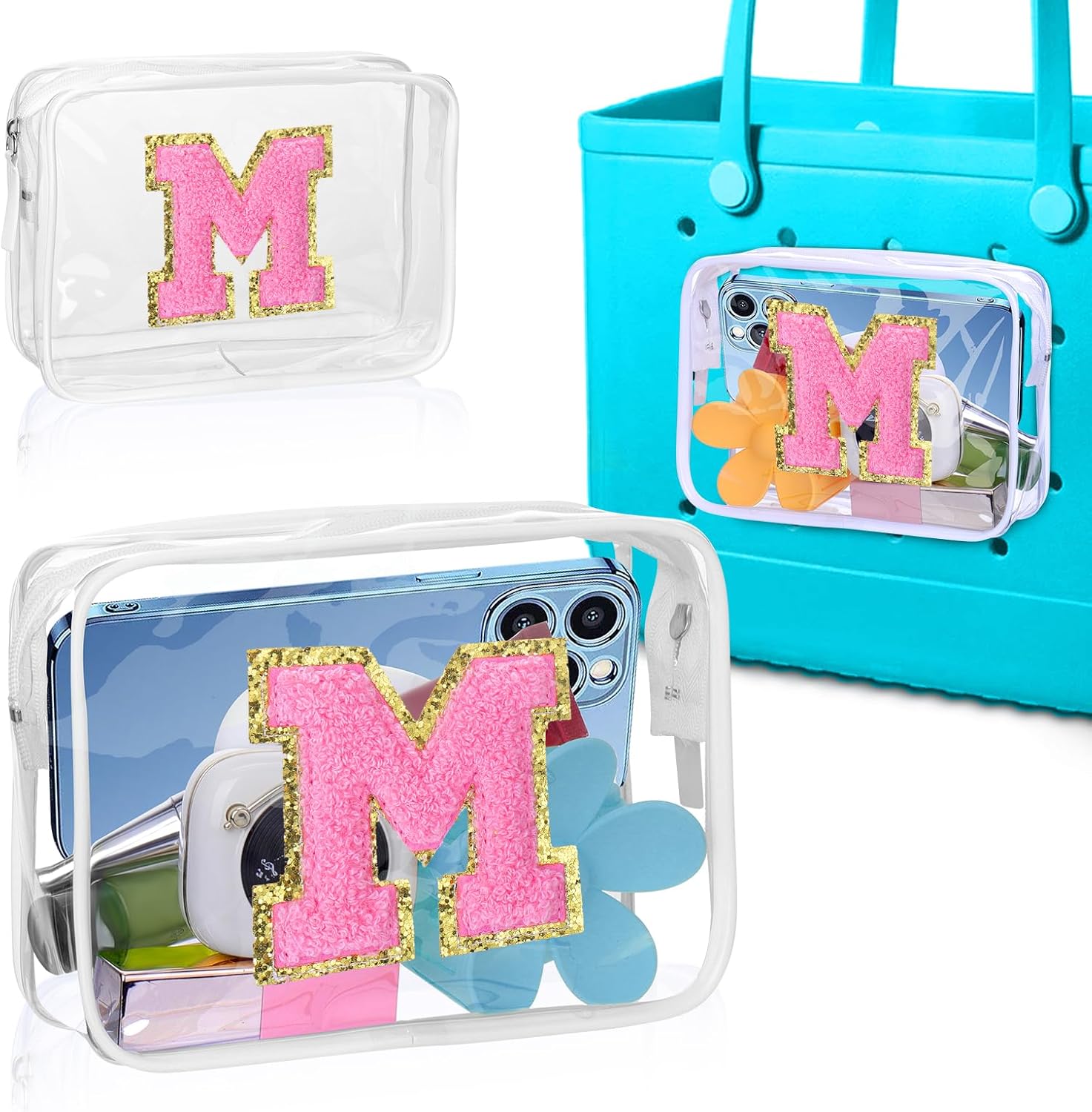 AIERSA Phone Holder with Letter Charms for Bogg Bag Accessories, Clear Insert Wallet Organizer for Bogg Bag for Simply Southern Bag Original All Models Beach Tote Bags AIERSA Phone Holder with Letter Charms for Bogg Bag Accessories, Clear Insert Wallet Organizer for Bogg Bag for Simply Southern Bag Original All Models Beach Tote Bags