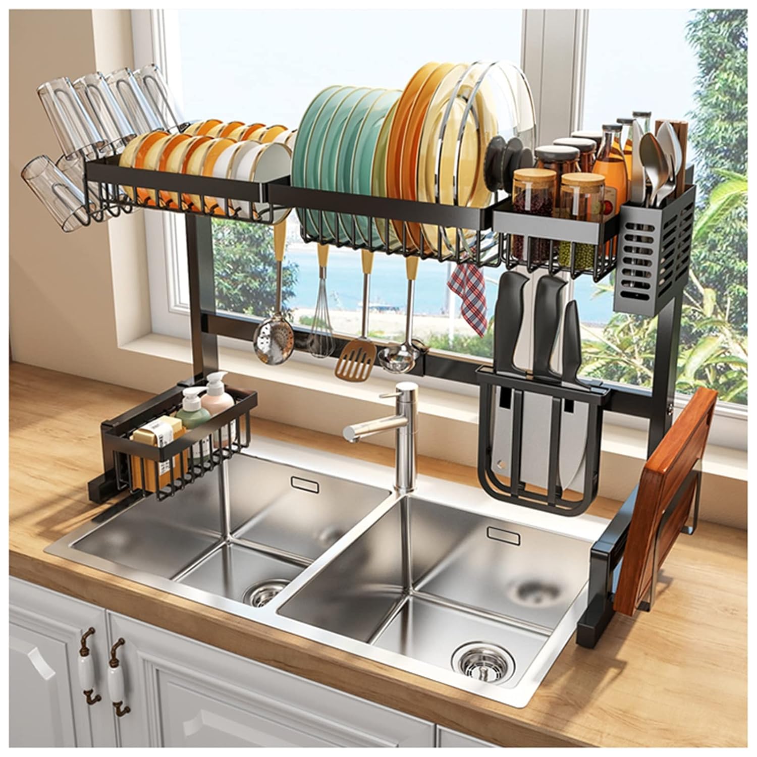 Dish Drying Rack Over The Sink Dish Drying Rack Dish Drying Rack Adjustable Dish Drainer Rack with Utensil
