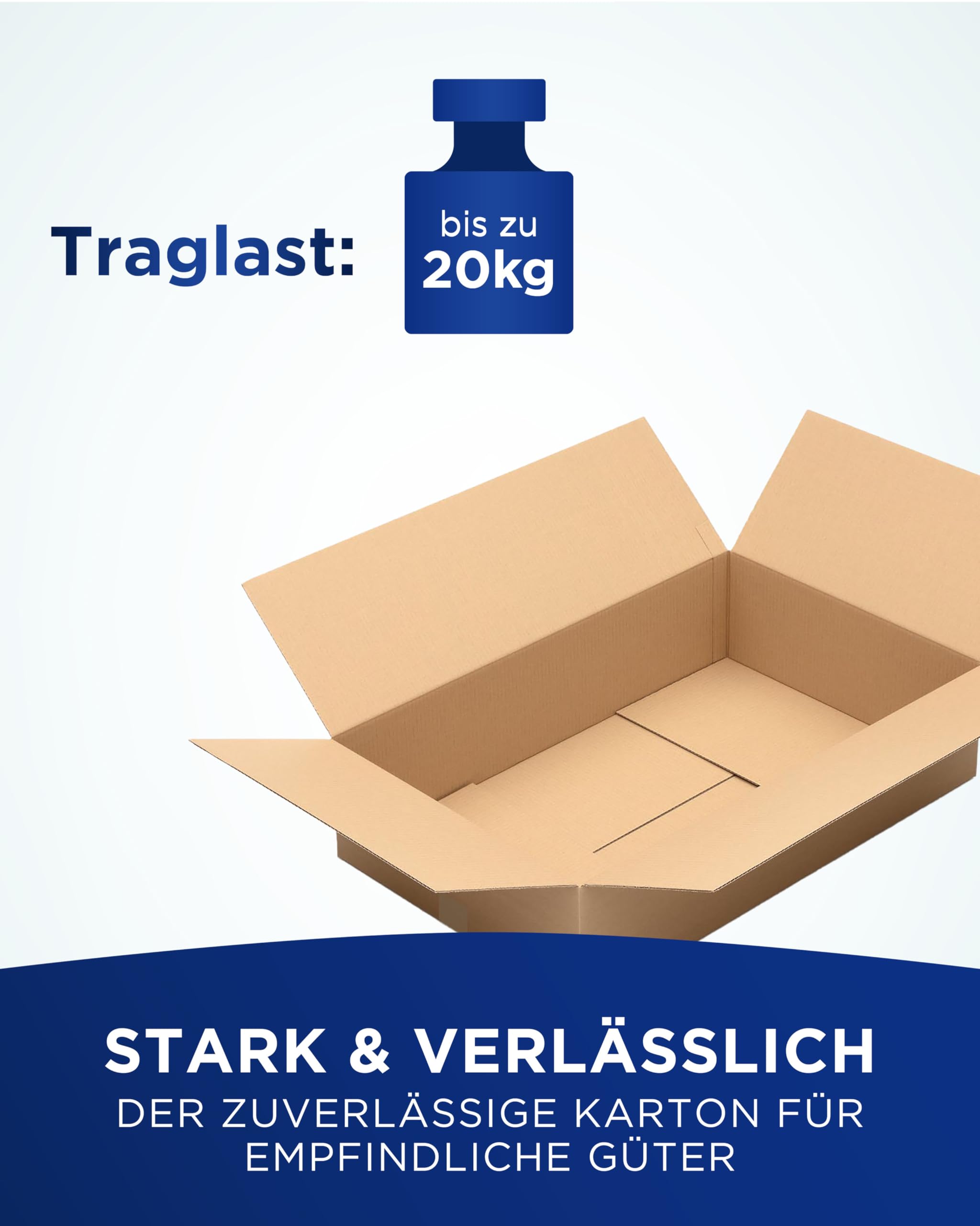 KK Verpackungen Versandkartons 700 x 440 x 160 mm Braun 1-wellig (Außenmaß 705 x 445 x 170 mm) | 100 Stück, Faltkartons Kartons für Versand als DHL Paket Hermes Paketklasse L DPD GLS Paketklasse XL