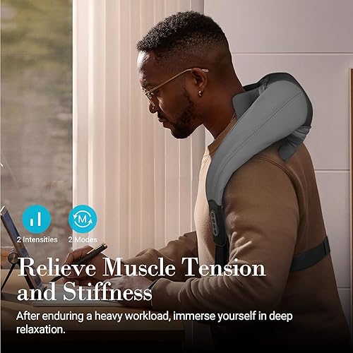 Miniatura 6 de Masajeador de cuello y hombros con calor, apto para FSA, regalo de Navidad ideal para hombres y mujeres, masajeador de amasamiento de tejido