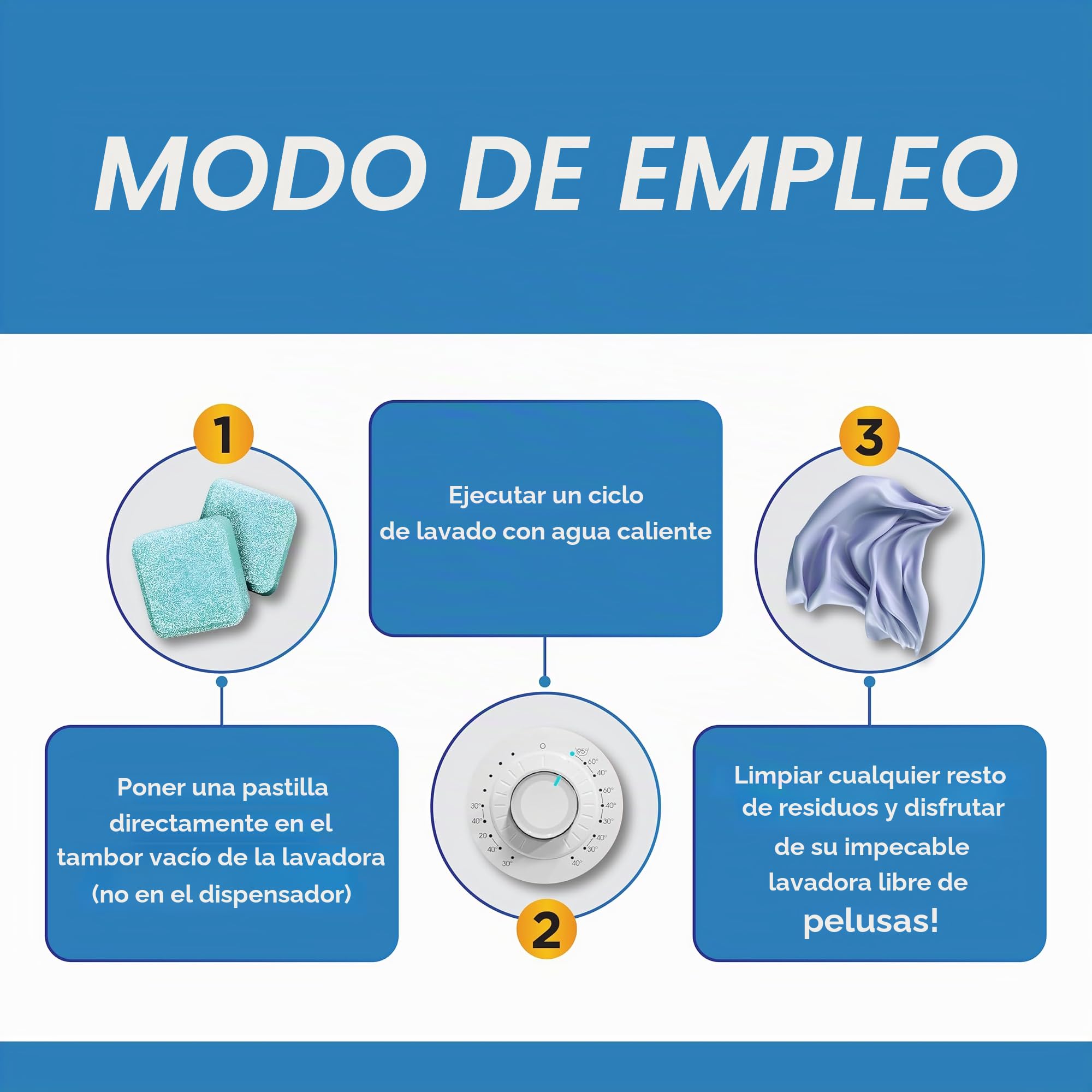 Pastillas limpiadoras de lavadora, paquete de 24, suministro de 1 año, formuladas para dueños de mascotas, descalcificador de limpieza profunda para lavadoras de carga superior y frontal, seguro