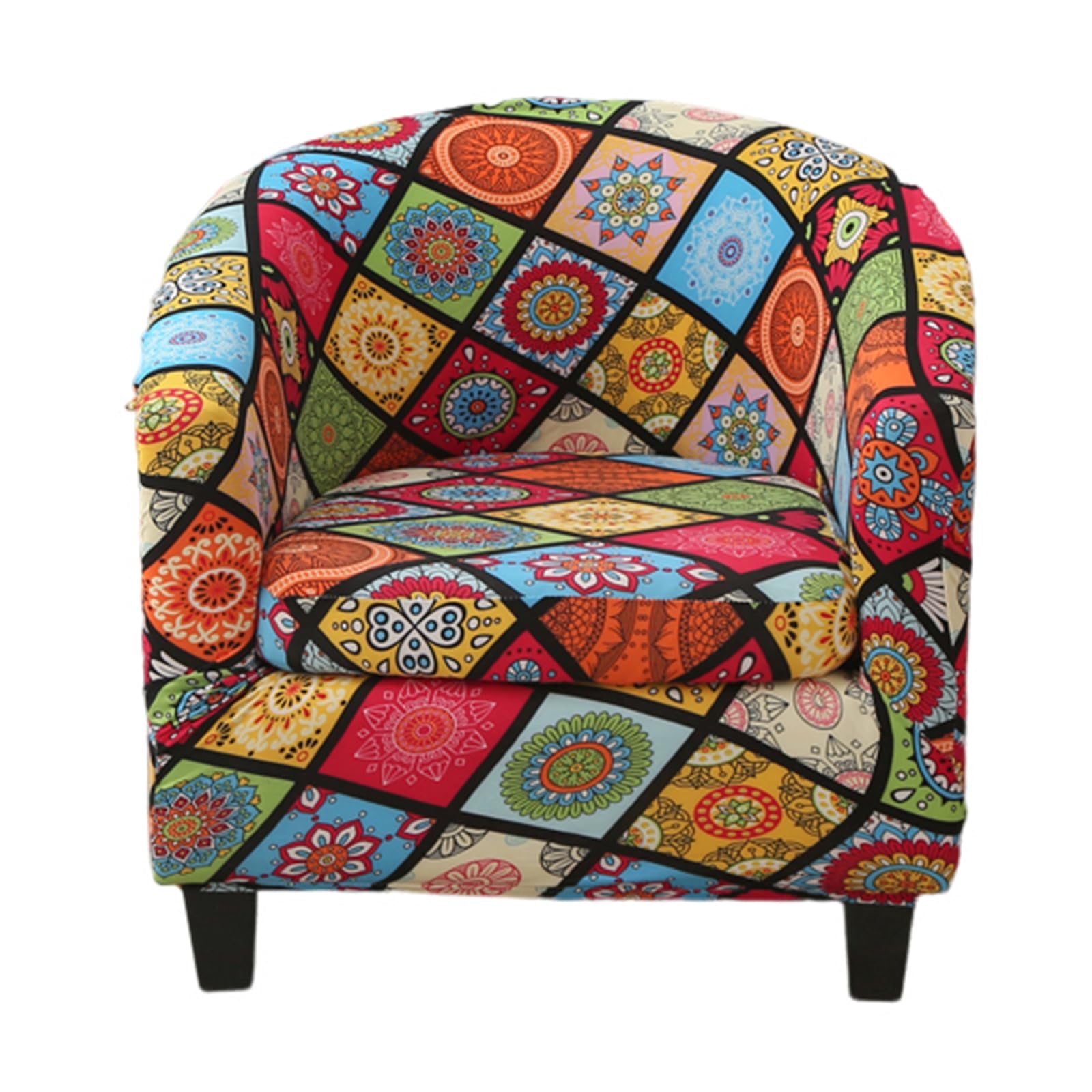 Eco-Ancheng Chair Cover Club Chair Cover Barrel Chair Covers 2-Piece Tub Chair Slipover Stretch Armchair Cover Furniture Protector with Elastic Bottom Couch Covers for Bar Counter Living Room,18