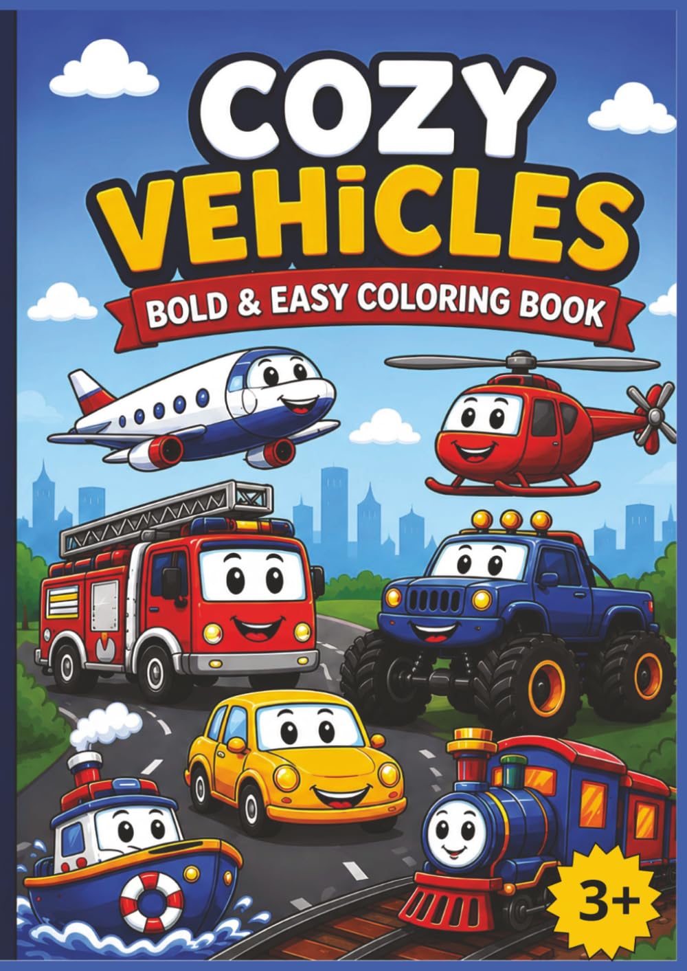Cozy Vehicles: Get Ready for a Fun and Relaxing Journey Through the World of Vehicles with a Bold and Easy Colouring Book