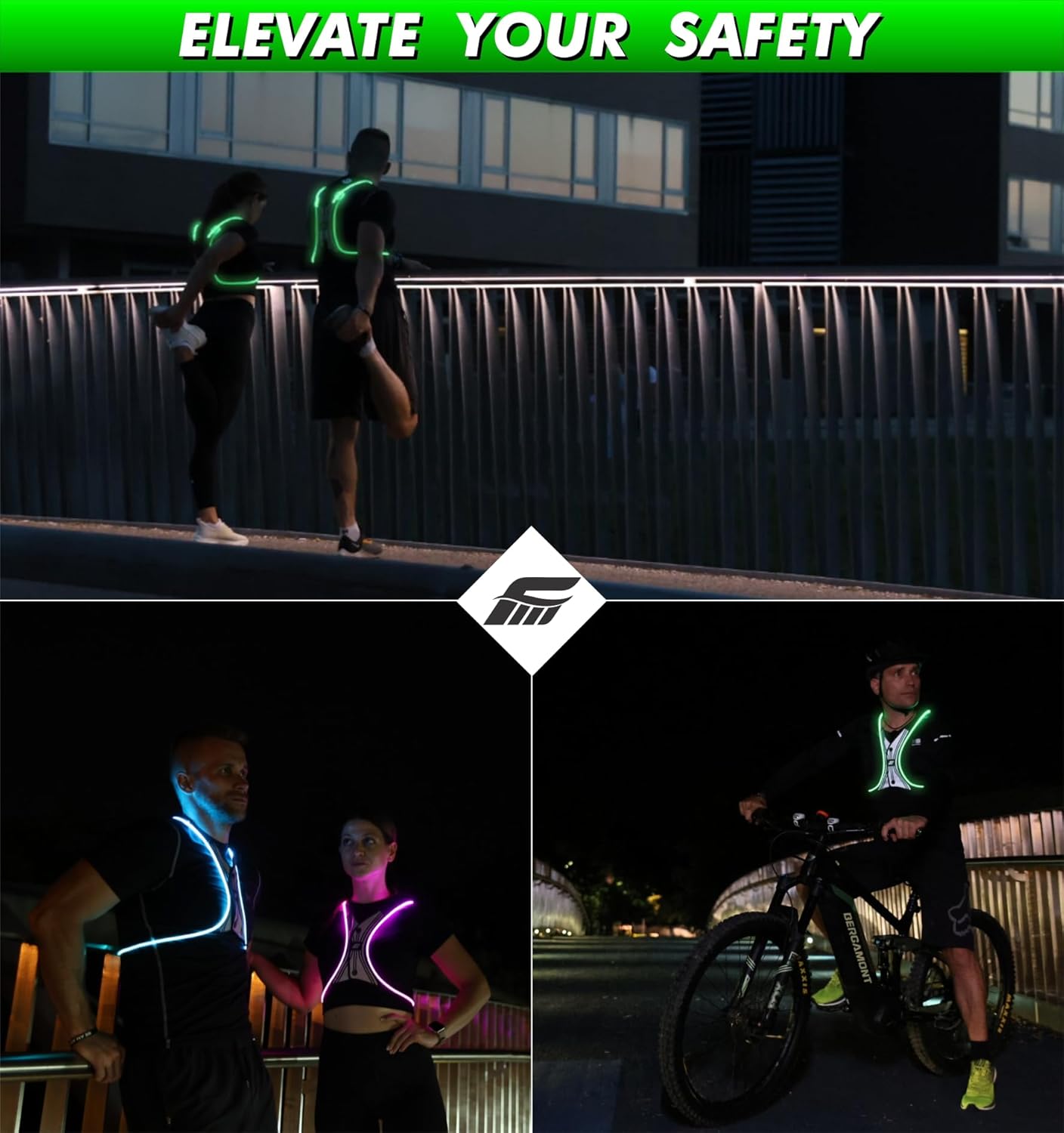 SPIDER Reflective Lighted Running Vest - Optic Fiber Technology, Bright, 360° Visible, Ultralight, Phone Pocket, Fully Adjustable Size XS-3XL - Reflective Running Gear for Safe Night Sports & Walking - Image 8