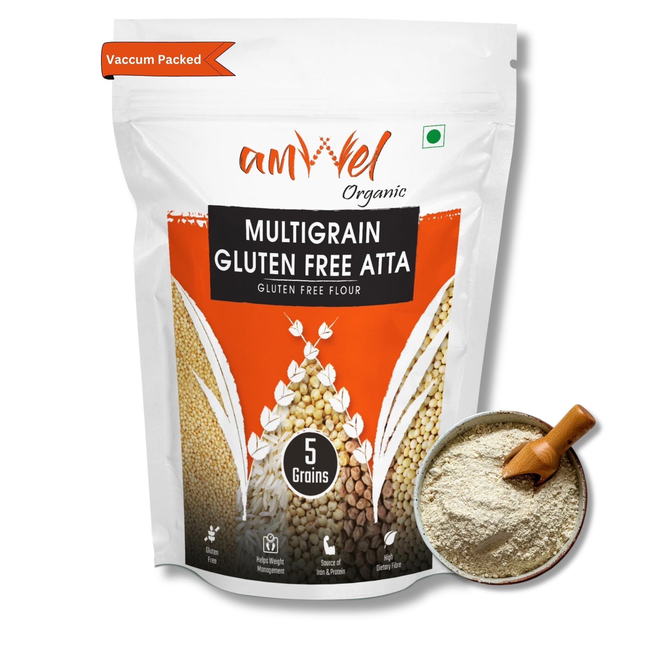 Amwel Organic Multigrain Gluten Free Atta | 900g x 4 pc | Certified GlutenFree Flour | 5 Super Grains & Millets | Vaccum Packed | Amaranth Sorghum Chickpea Rice Soya | Best for Chapati Cake Pancake Biscuit | 3.6 kg (B094H6R2CR) Amazon Price History, Amazon Price Tracker