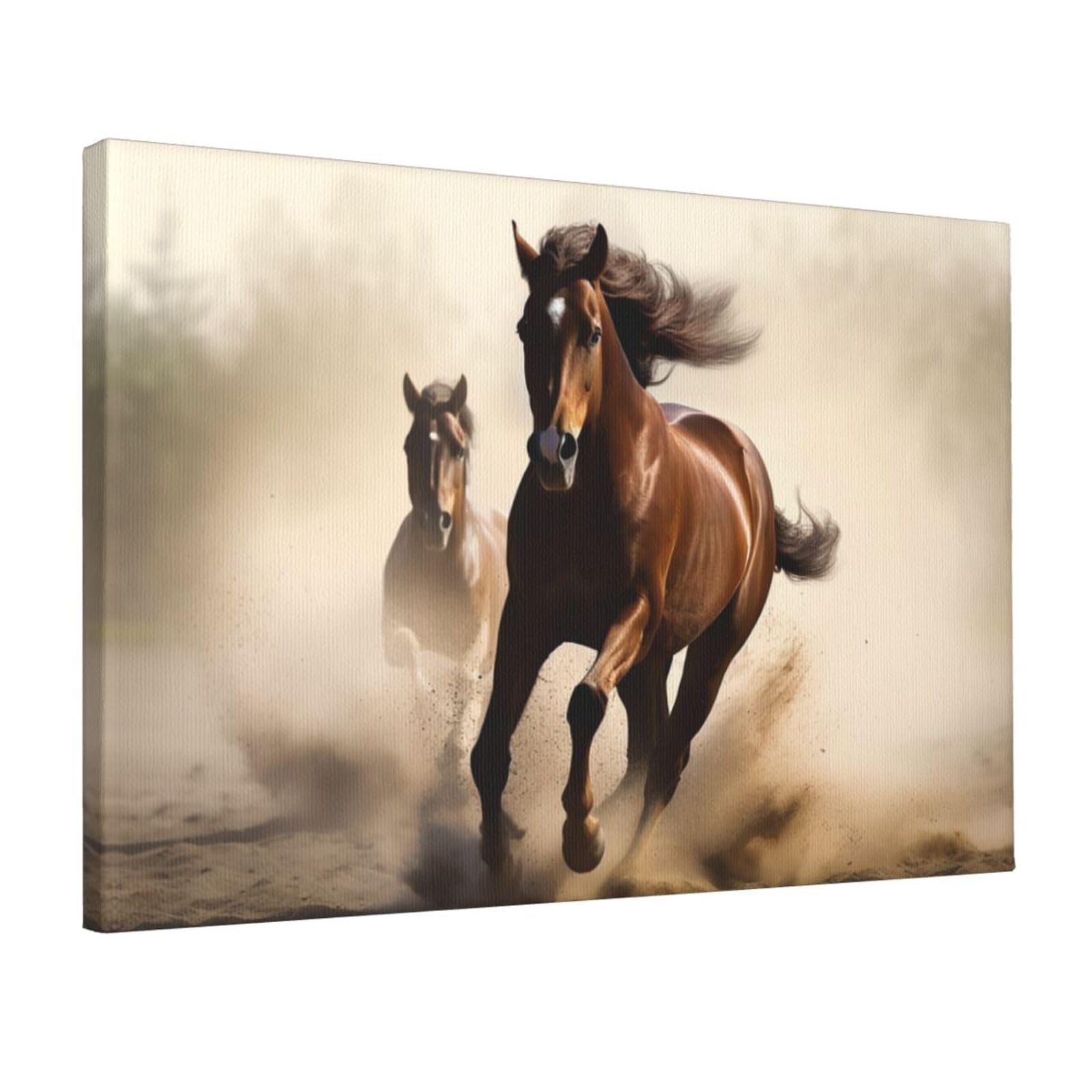 Canvas Wall Art for Living Room Wall Decor 12"x18" Modern Artwork Painting Pictures Hanging Canvas Prints Animals Horse Running Aesthetic Wall Art for Bedroom Bathroom Office Wallart Decor