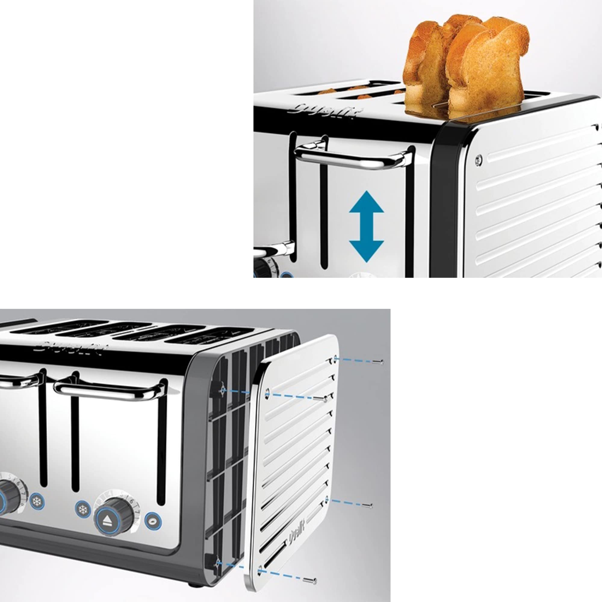 Dualit Caldera clásica y tostadora de 4 rebanadas 1.5L ranura extra ancha Bagel y Bun calentamiento función de descongelación 2.3kW