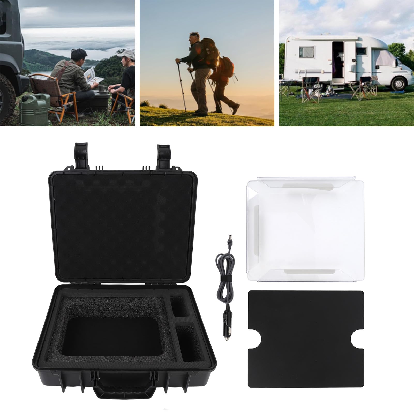 Mini futerał Wodoodporny Twardy futerał na Zestaw Mini Dish, Podróżny futerał do Przenoszenia z osłoną ochronną i Zasilacz Samochodowy Mini Power