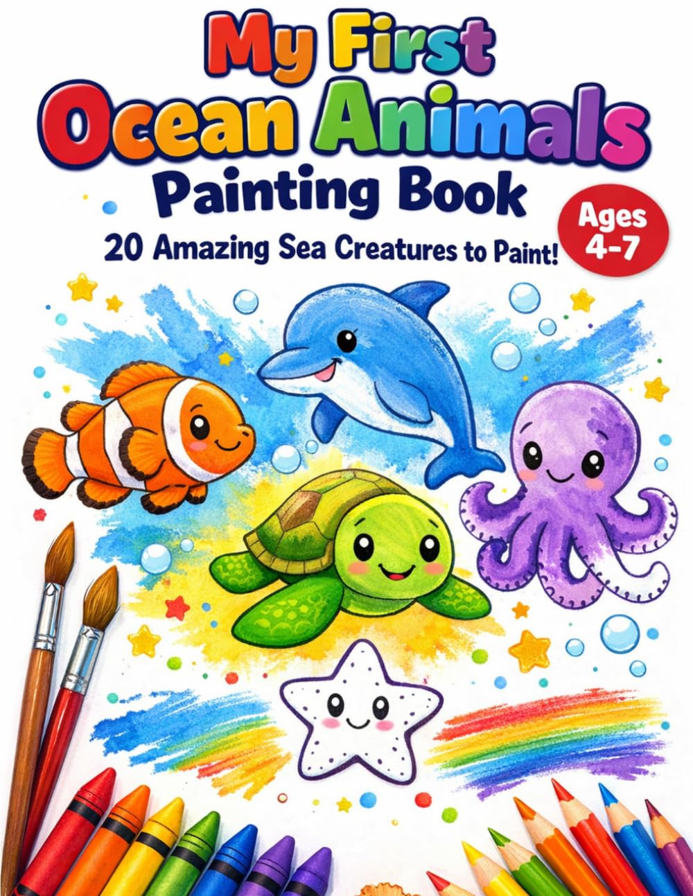My First Ocean Animals Painting Book: 20 Amazing Sea Creatures to Paint! (My First painting book)
