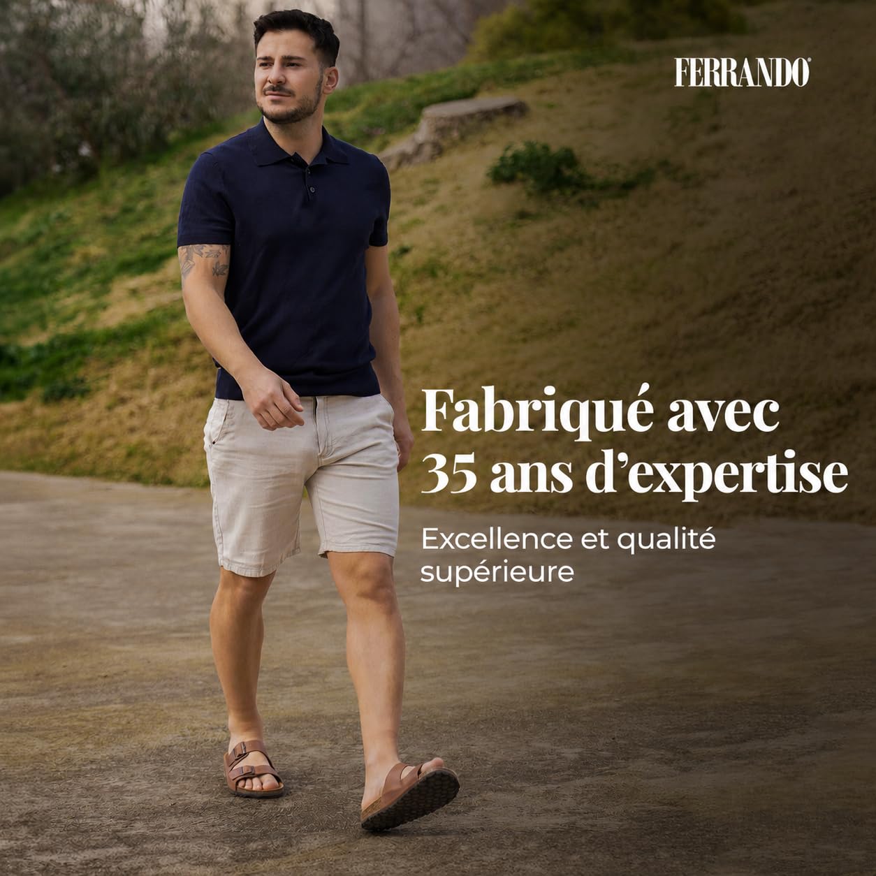 Sandales pour homme en cuir nubuck bio anatomiques confortables en liège naturel été respirantes antidérapantes sabot mules piscine pantoufles plage boucles réglables sans nickel EVA fabriquées en