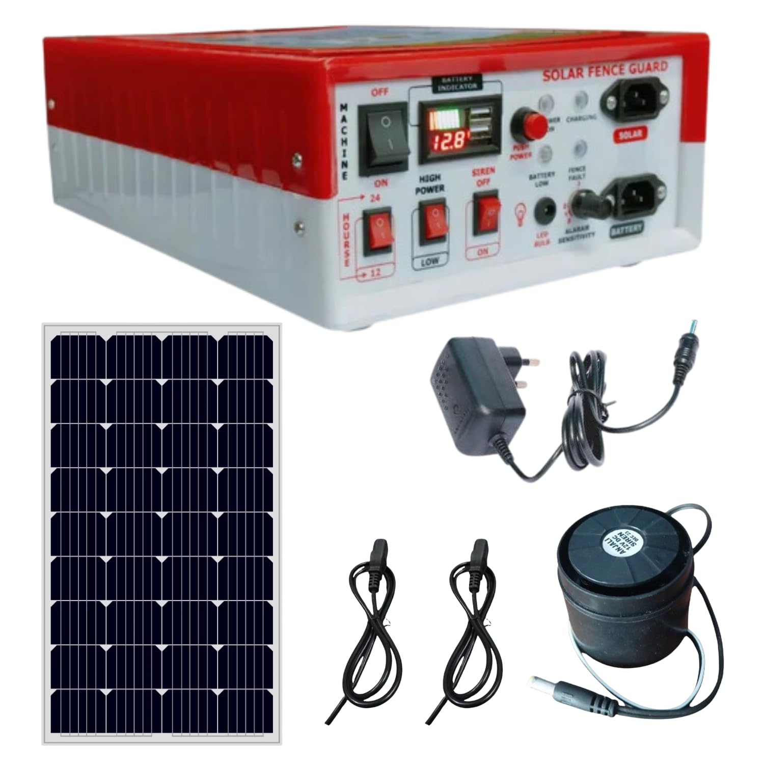Kamal Agrotech zhatka Machine Solar Fence Protector Kit, 15kV, 50 Acre Coverage, with Charger (Machine & Solar Panel (no Battery))