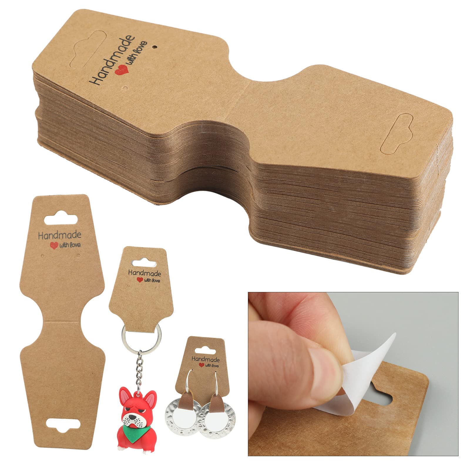 Amazon.com: 200PCS Bracelet Display Cards Sturdy Necklace Holder Cards Self  Adhesive Jewelry Packaging Selling Card for Small Business of Keychain  Earring Hair Band and Scrunchies Hanging