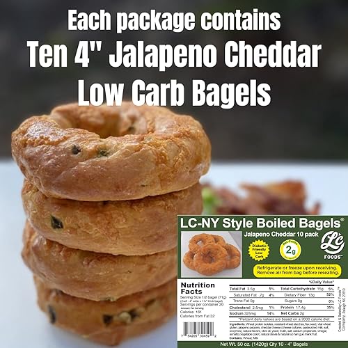 Miniatura 41 de Bagels jaspeados bajos en carbohidratos estilo NY (3 unidades) Todo natural Alto en proteínas y fibra Sin azúcar Keto Hecho a mano
