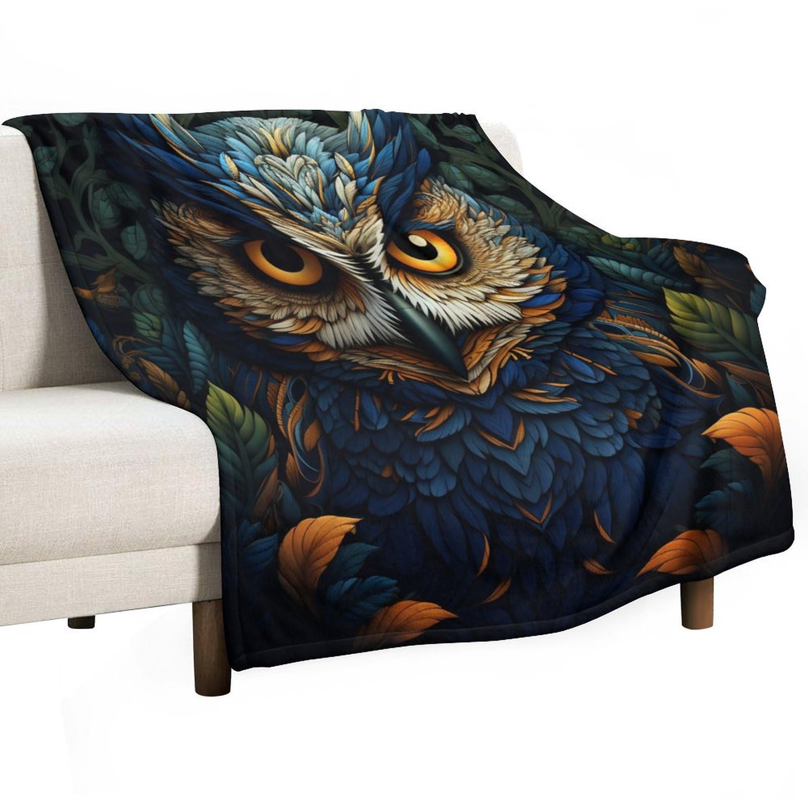 Couverture enfant microfibre douce jeté de canapé imprimé hibou oiseau 60x80