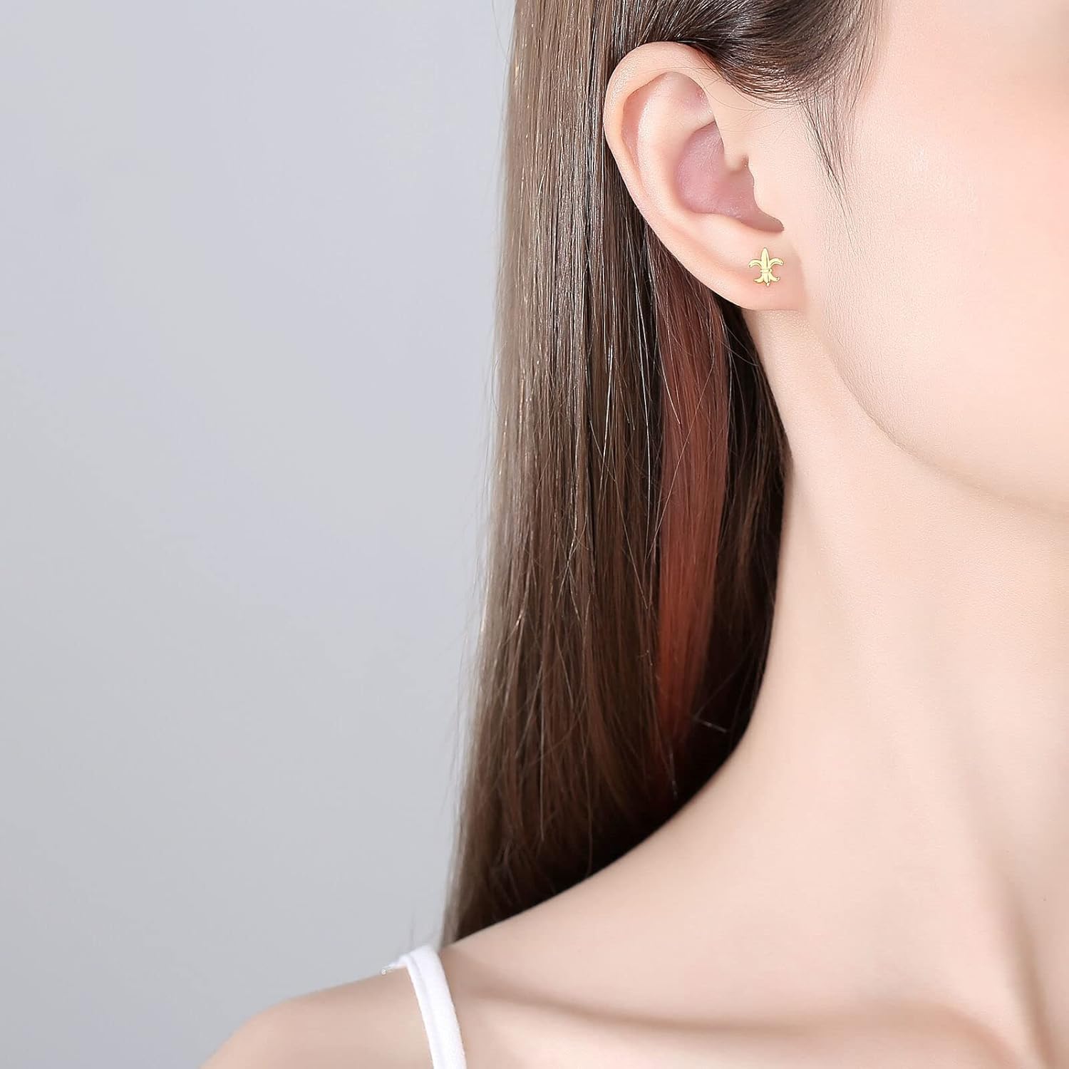 925 Sterling Silver Plain Fleur De Lis Earrings - Image 2