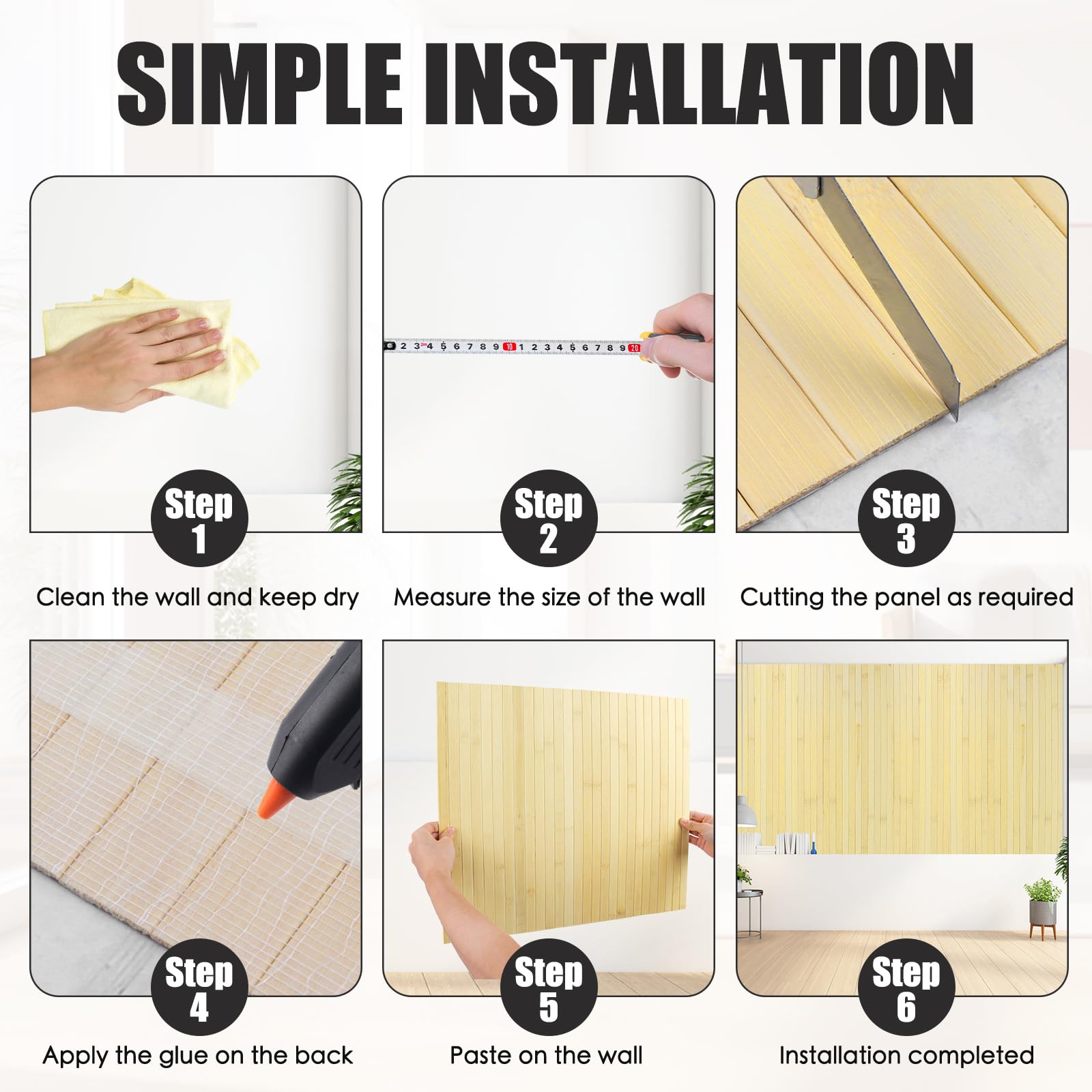 Bamboo Wall Panels - Natural Decor -6