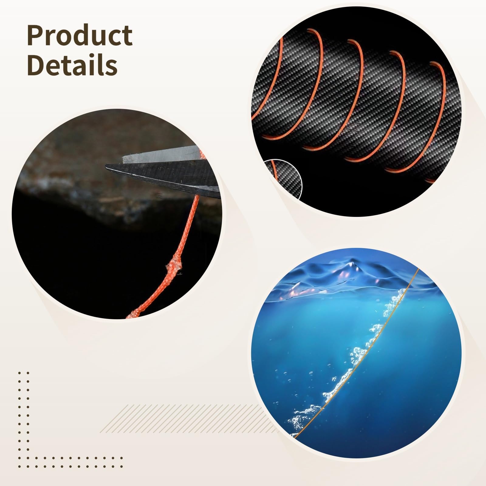 Ligne de pêche en polyéthylène haute résistance orange fluorescent – Ligne de niveau Tenkara de 100 m, revêtement lisse pour la pêche en eau salée