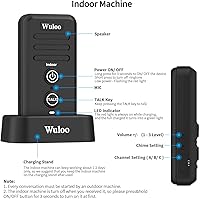 Vista 6 de Wuloo Timbre de intercomunicador inalámbrico para aula en casa, timbre electrónico impermeable con rango de 1/2 milla, 3 niveles de volumen, batería