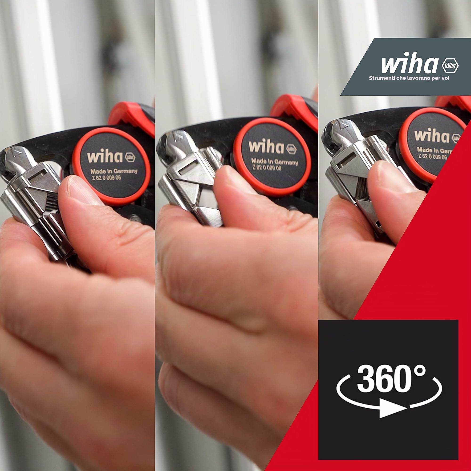 Wiha 45223 Crimpzange Aderendhülsen 0,08 fino a 16mm², Rosso