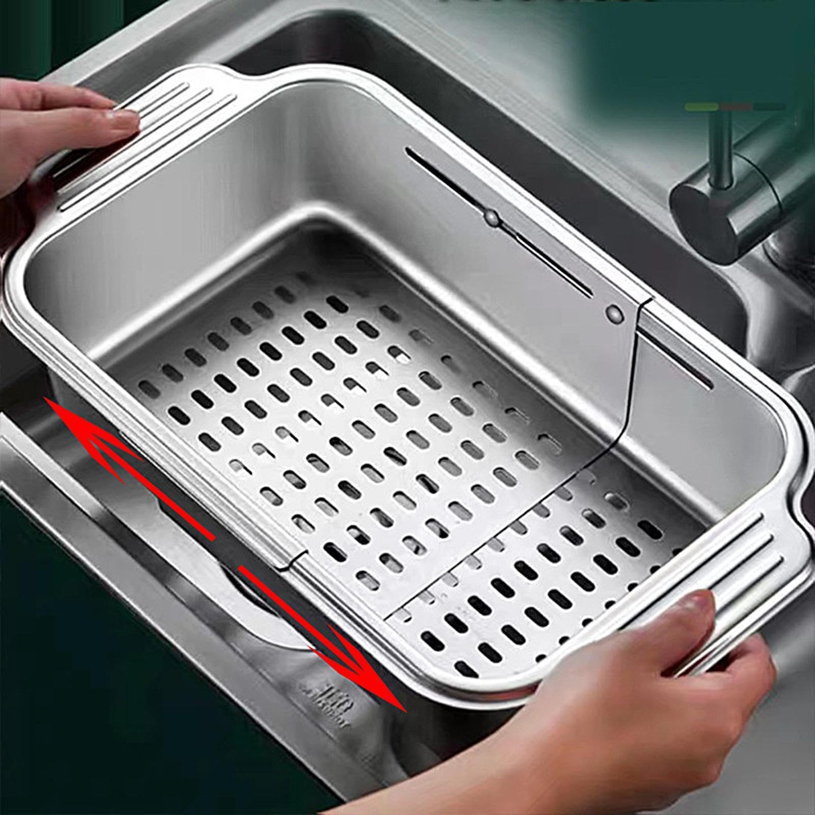 Scolapiatti estensibile per lavello, griglia di asciugatura regolabile per lavello, accessorio espandibile per la conservazione degli alimenti per verdure, ideale per casa e cucina